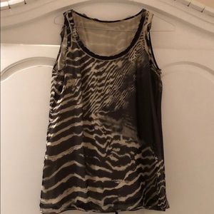 Elie Tahari Abstract Print Silk Top